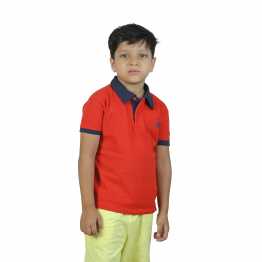 "Boys' Short Sleeve  Polo T-Shirt Red"